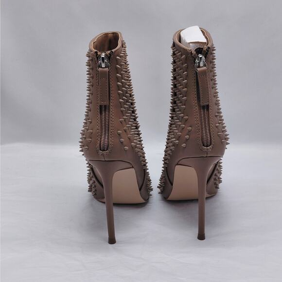 Steve Madden Vapor Studded Stiletto Ankle Boots Women’s 6 Tan Pointed Toe Glam - Picture 4 of 11